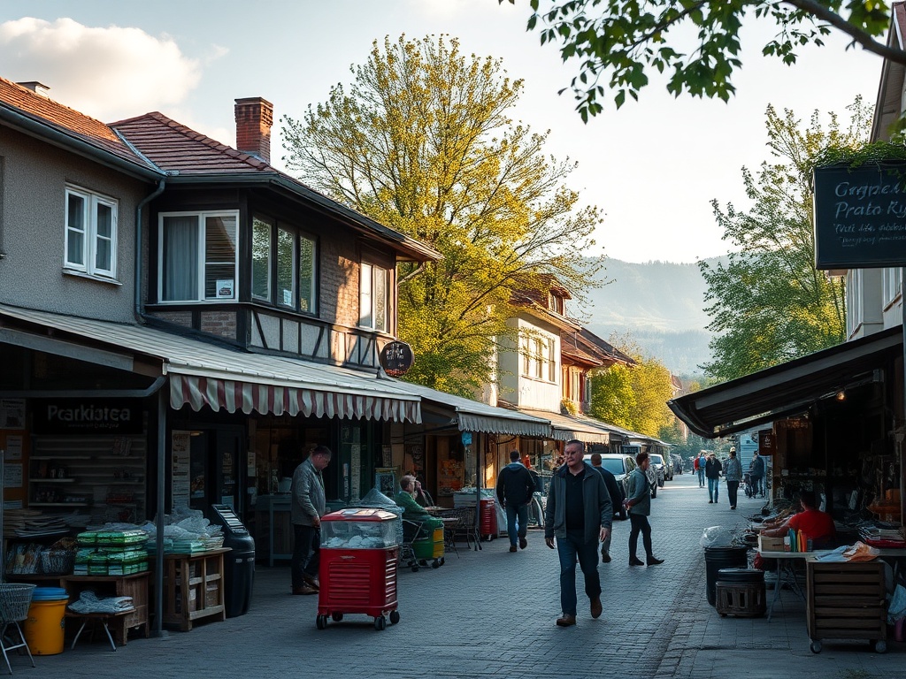 Mapa Suchej Beskidzkiej z ikonami symbolizującymi projekty Funduszy Europejskich - Fundusze Europejskie Sucha Beskidzka